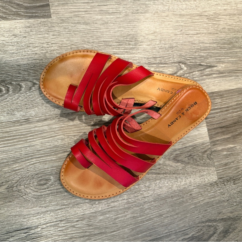 Red Strappy Sandals size 8.5
